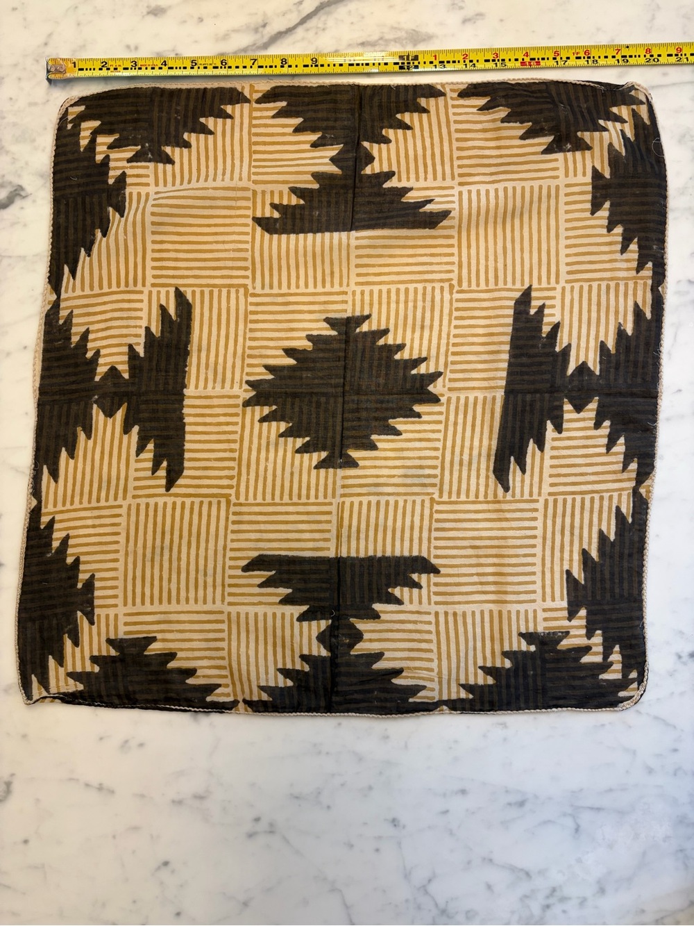 Geometric Aztec Print Pillow Cover in Tan and Black